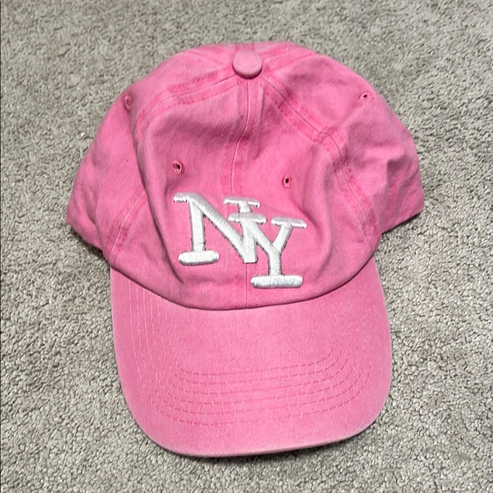 Pink NY Logo baseball hat